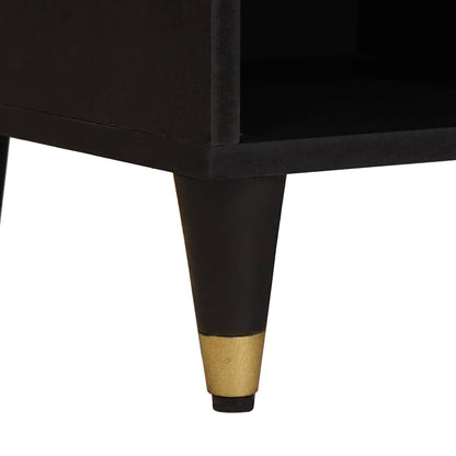 TV Cabinet with Drawer Black 100 x 33 x 46 cm Solid Mango Wood