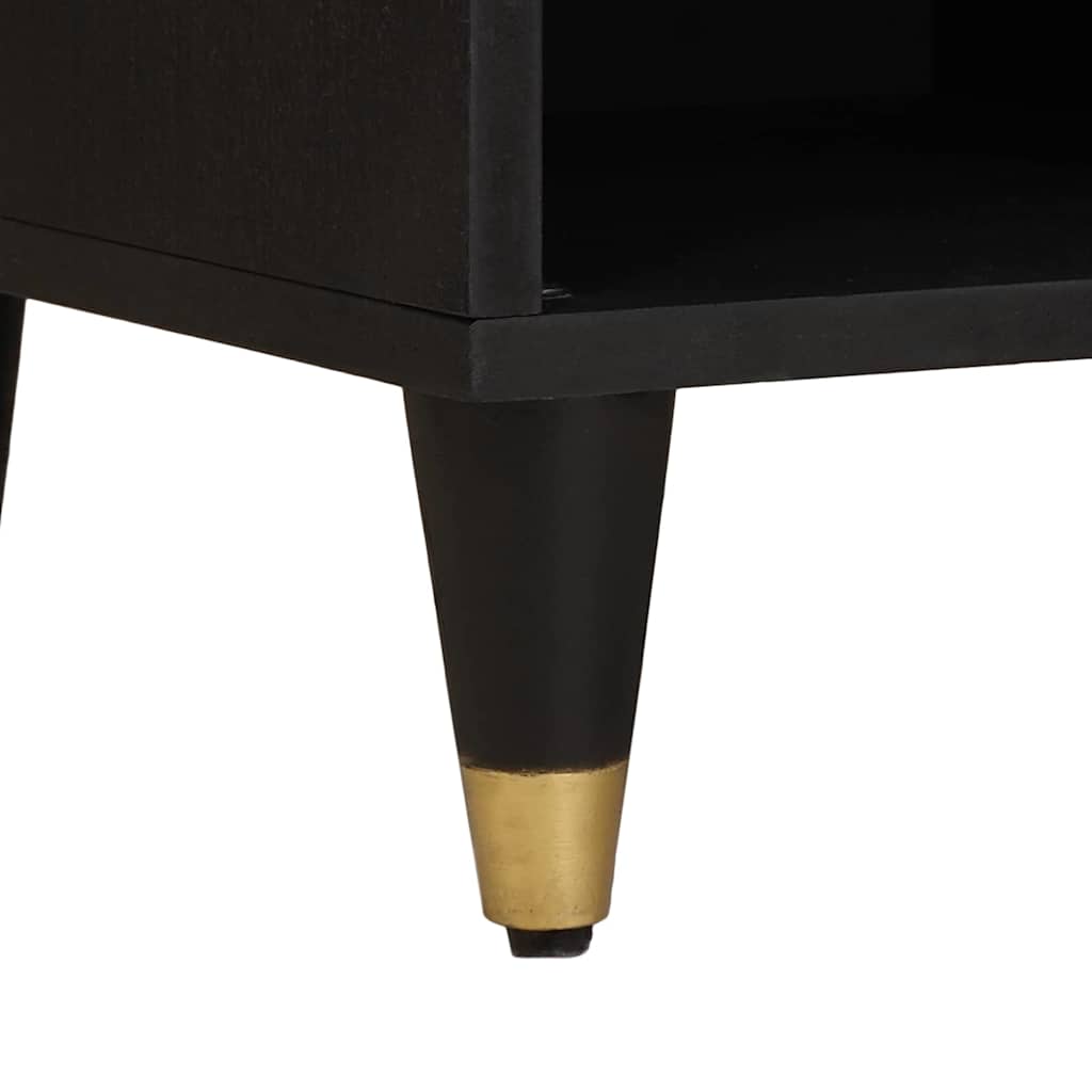 TV Cabinet with Drawer Black 80 x 33 x 46 cm Solid Mango Wood