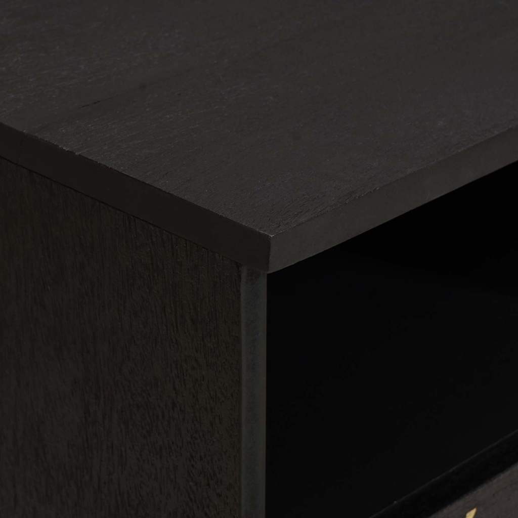 TV Cabinet Black 100 x 33 x 46 cm Solid Mango Wood