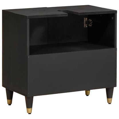 Sink cabinet with Door Black 62 x 33 x 58 cm Solid Mango Wood