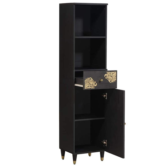 Bathroom Cabinet Black 38 x 33 x 160 cm Solid Mango Wood