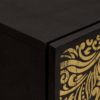 Sideboard with Shelf Black 40 x 33 x 75 cm Solid Mango Wood