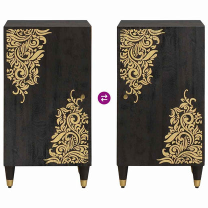 Sideboard with Shelf Black 40 x 33 x 75 cm Solid Mango Wood