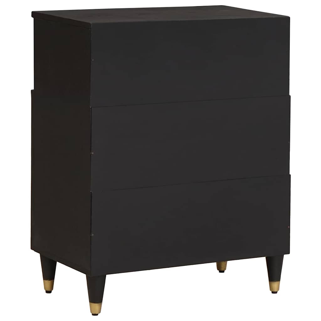 Sideboard with Shelf Black 60 x 33 x 75 cm Solid Mango Wood