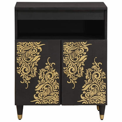 Sideboard with Shelf Black 60 x 33 x 75 cm Solid Mango Wood
