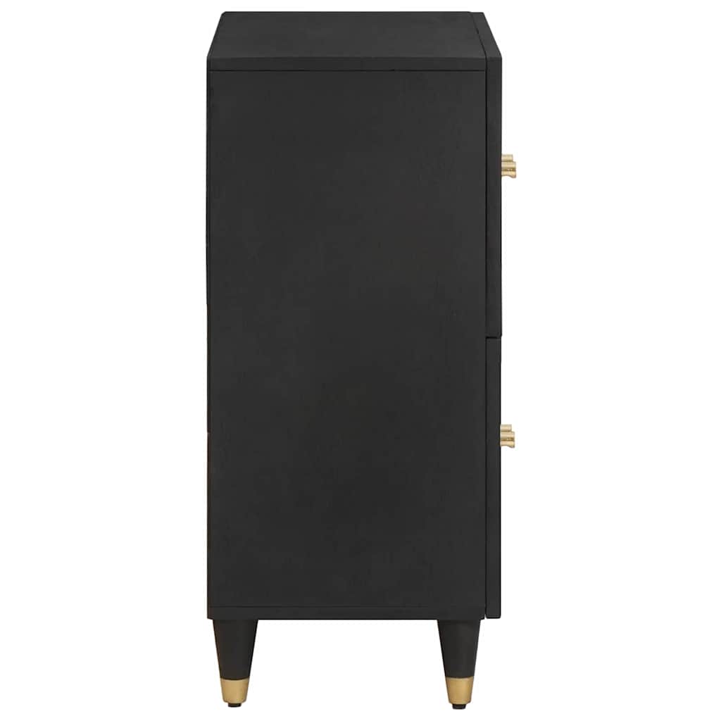Sideboard with Shelf Black 60 x 33 x 75 cm Solid Mango Wood