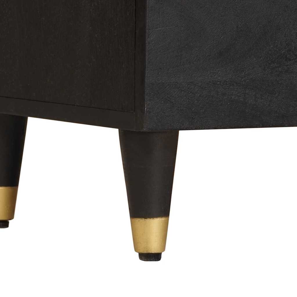 Sideboard Black 80 x 33 x 75 cm Solid Mango Wood