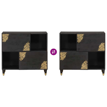 Sideboard Black 80 x 33 x 75 cm Solid Mango Wood