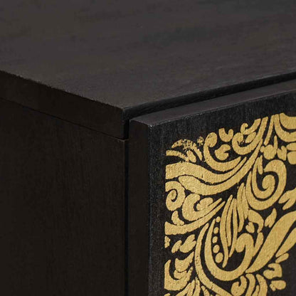 Highboard with Shelf Black 40 x 33 x 110 cm Solid Mango Wood