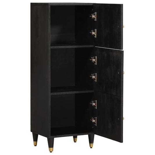 Highboard with Shelf Black 40 x 33 x 110 cm Solid Mango Wood