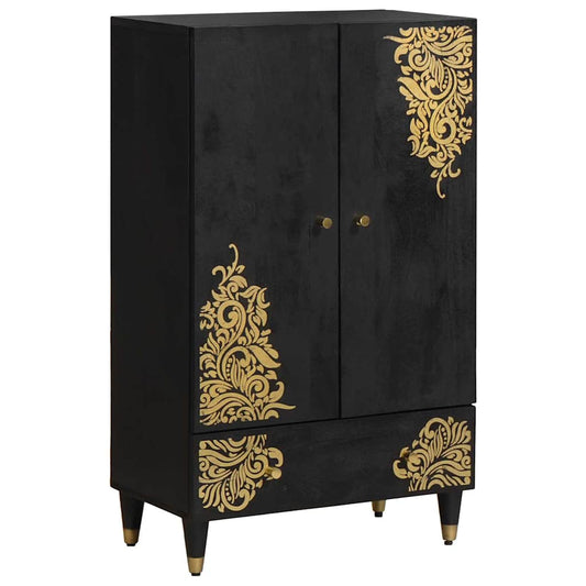 Highboard Black 60 x 33 x 100 cm Solid Mango Wood