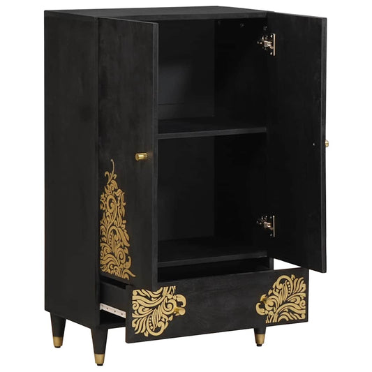 Highboard Black 60 x 33 x 100 cm Solid Mango Wood