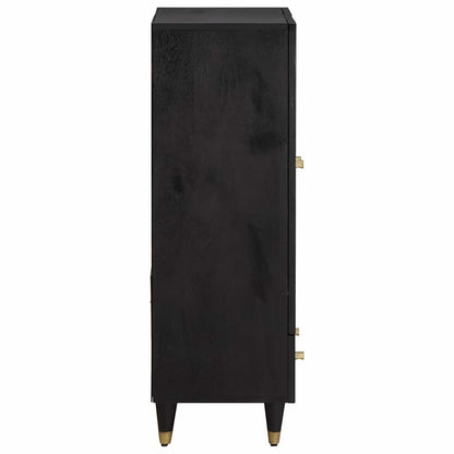 Highboard with Drawer Black 60 x 33 x 100 cm Solid Mango Wood