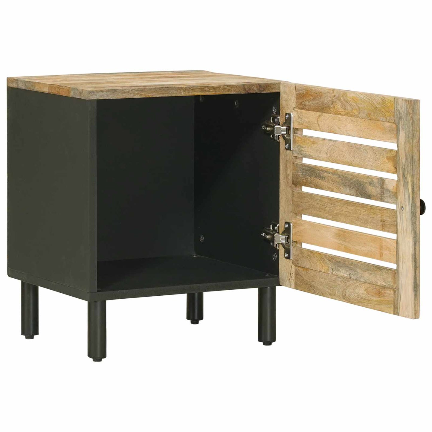 Bedside Table 2 pcs Natural 40 x 33 x 46 cm Solid Mango Wood
