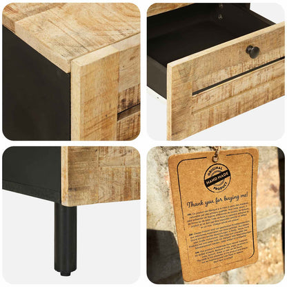 Bedside Table Natural 40 x 33 x 46 cm Solid Mango Wood