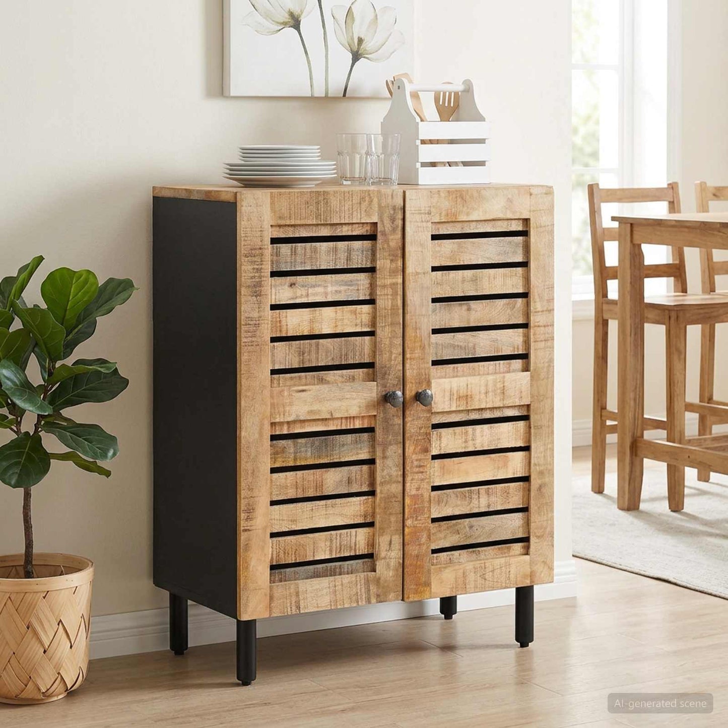 Storage Cabinets 60 x 33 x 75 cm Solid Mango Wood Natural