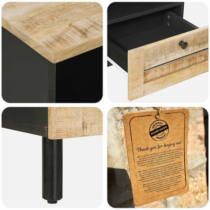 Bedside Table 2 pcs Brown 40 x 33 x 46 cm Solid Mango Wood