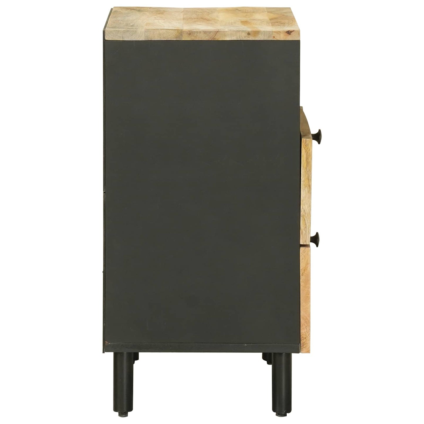 Bedside Table Brown and Black 50 x 33 x 60 cm Solid Mango Wood