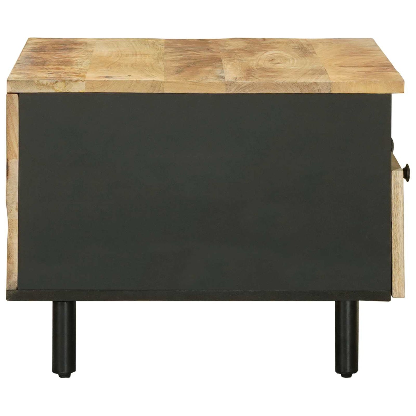 Coffee Table Brown and Black 80 x 54 x 40 cm Solid Mango Wood