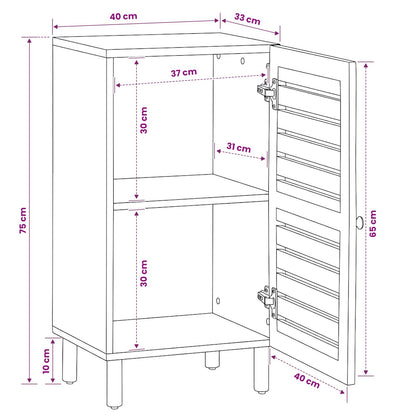 Storage Cabinet Natural 40 x 33 x 75 cm Solid Mango Wood