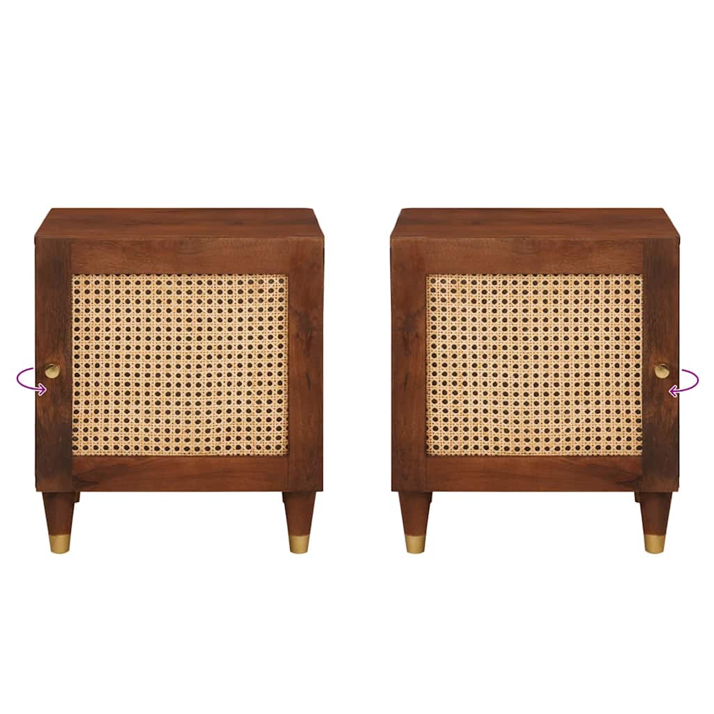 Bedside Cabinet Brown 40 x 33.5 x 46 cm Solid Acacia wood