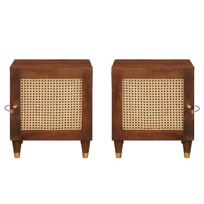 Bedside Cabinet Brown 40 x 33.5 x 46 cm Solid Acacia wood