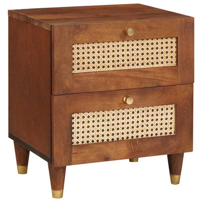 Bedside Cabinet 2 pcs Brown 40 x 33.5 x 46 cm Solid Acacia wood