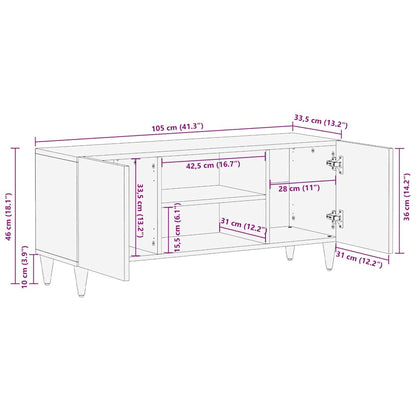TV Cabinet with Shelf Brown 105 x 33.5 x 46 cm Solid Mango Wood