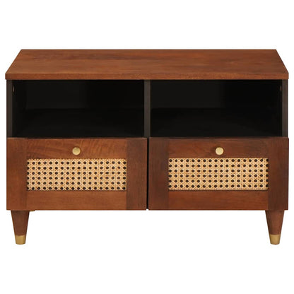 TV Cabinet with Drawer Brown 70 x 33.5 x 46 cm Solid Mango Wood