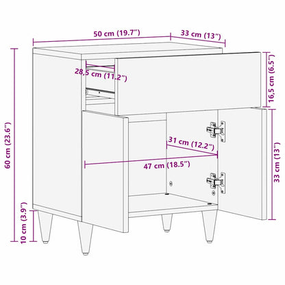 Bedside Tables with Drawer 50 x 33 x 60 cm Solid Mango Wood