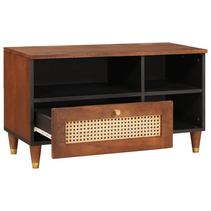 TV Cabinet with Drawer Brown 80 x 33.5 x 46 cm Solid Mango Wood