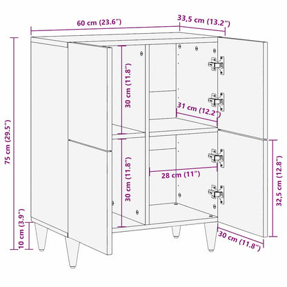 Sideboard Brown 60 x 33.5 x 75 cm Solid Mango Wood