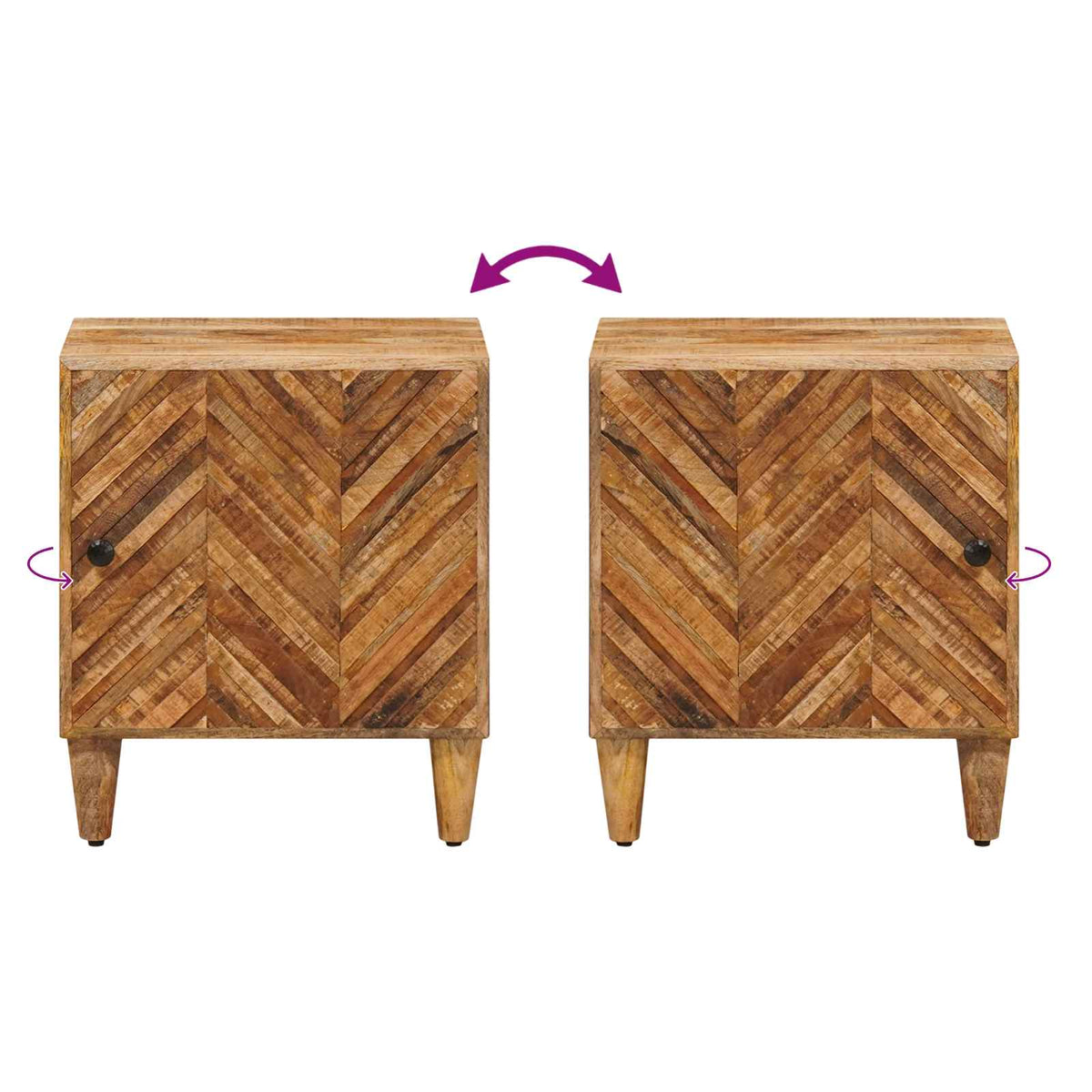 Bedside Table Brown 40 x 33.5 x 46 cm Solid Mango Wood