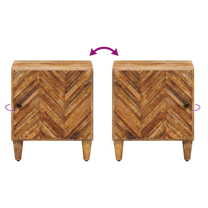 Bedside Table 2 pcs Brown 40 x 33.5 x 46 cm Solid Mango Wood