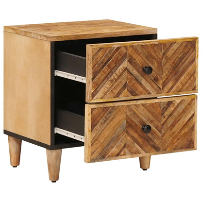 Bedside Table 2 pcs Brown 40 x 33.5 x 46 cm Solid Mango Wood