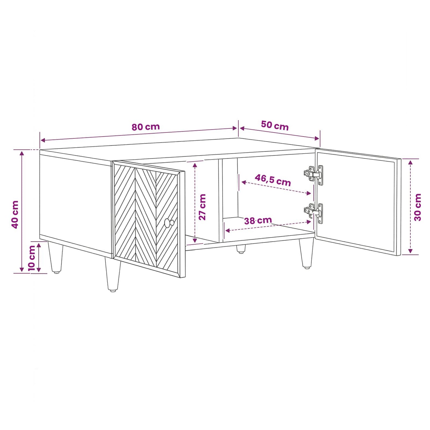 Coffee Table Brown 80 x 50 x 40 cm Solid Mango Wood