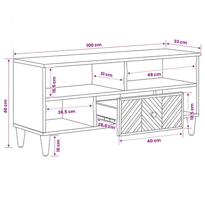 Storage Cabinets Brown 100 x 33.5 x 46 cm Solid Mango Wood