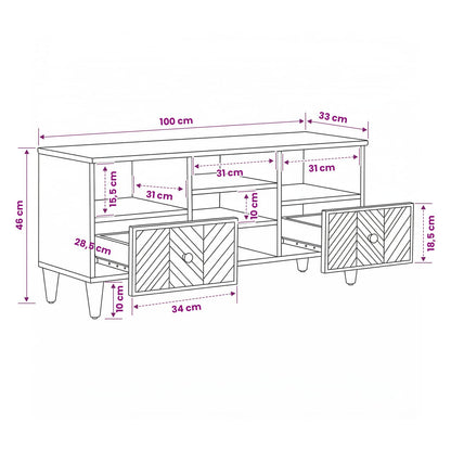 Storage Cabinets Brown 100 x 33.5 x 46 cm Solid Mango Wood