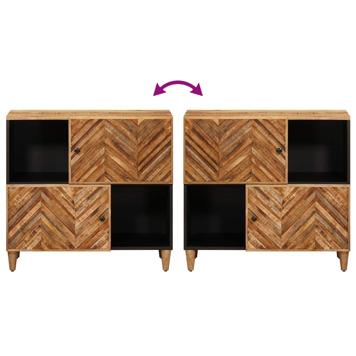 Storage Cabinets Brown 80 x 33.5 x 75 cm Solid Mango Wood