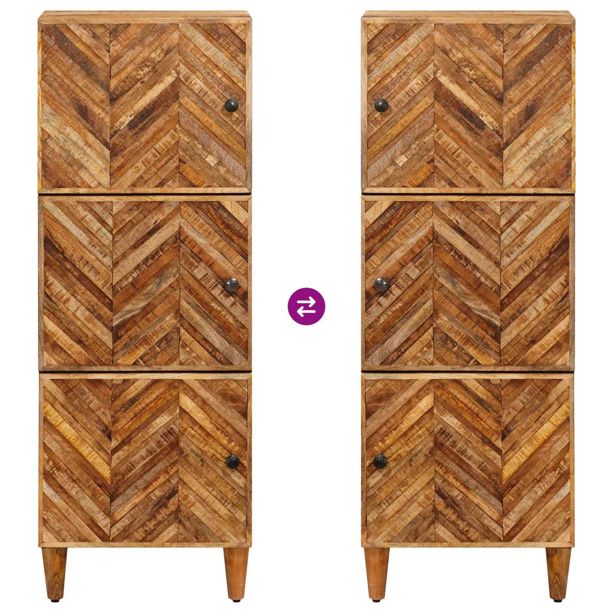 Storage Cabinets Brown 40 x 33.5 x 110 cm Solid Mango Wood