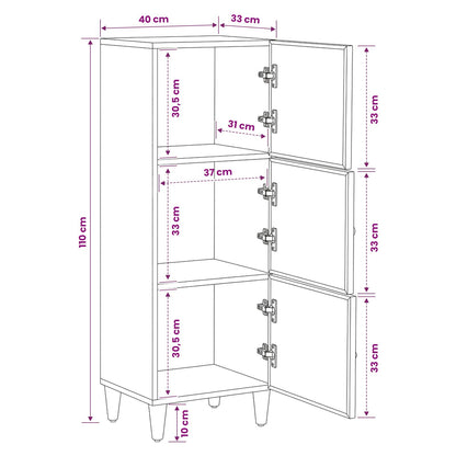 Storage Cabinets Brown 40 x 33.5 x 110 cm Solid Mango Wood