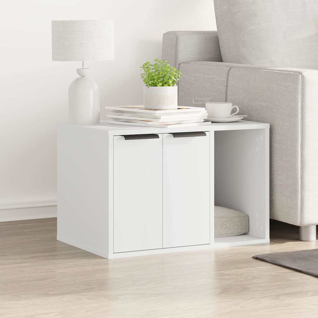 857724 vidaXL Cat Litter Box Enclosure White 60x40x40 cm Engineered Wood