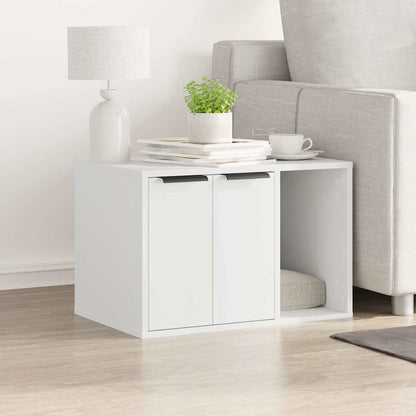 857724 vidaXL Cat Litter Box Enclosure White 60x40x40 cm Engineered Wood