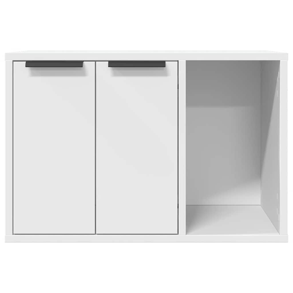 857724 vidaXL Cat Litter Box Enclosure White 60x40x40 cm Engineered Wood