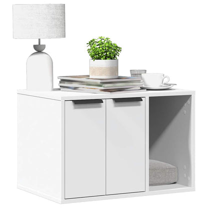857724 vidaXL Cat Litter Box Enclosure White 60x40x40 cm Engineered Wood