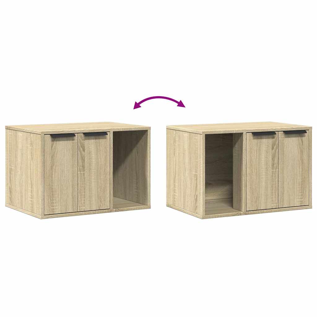 857726 vidaXL Cat Litter Box Enclosure Sonoma Oak 60x40x40 cm Engineered Wood