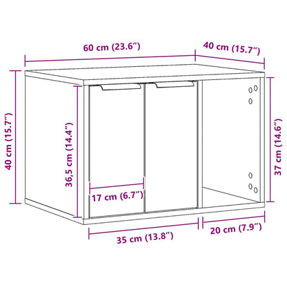 857726 vidaXL Cat Litter Box Enclosure Sonoma Oak 60x40x40 cm Engineered Wood