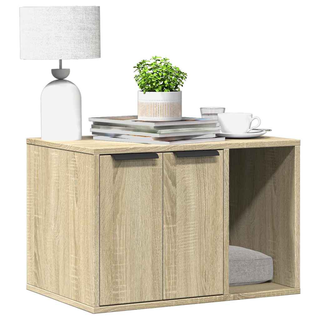 857726 vidaXL Cat Litter Box Enclosure Sonoma Oak 60x40x40 cm Engineered Wood