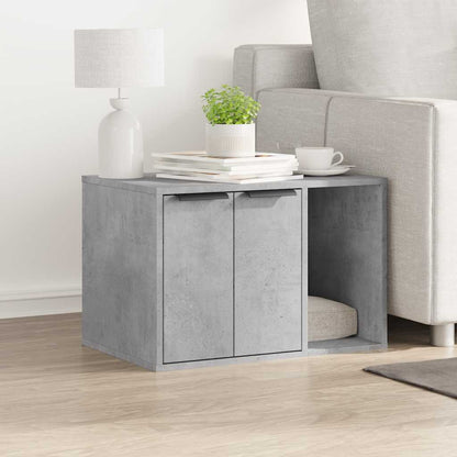Cat Litter Box Enclosure Concrete Grey 60x40x40 cm Engineered Wood