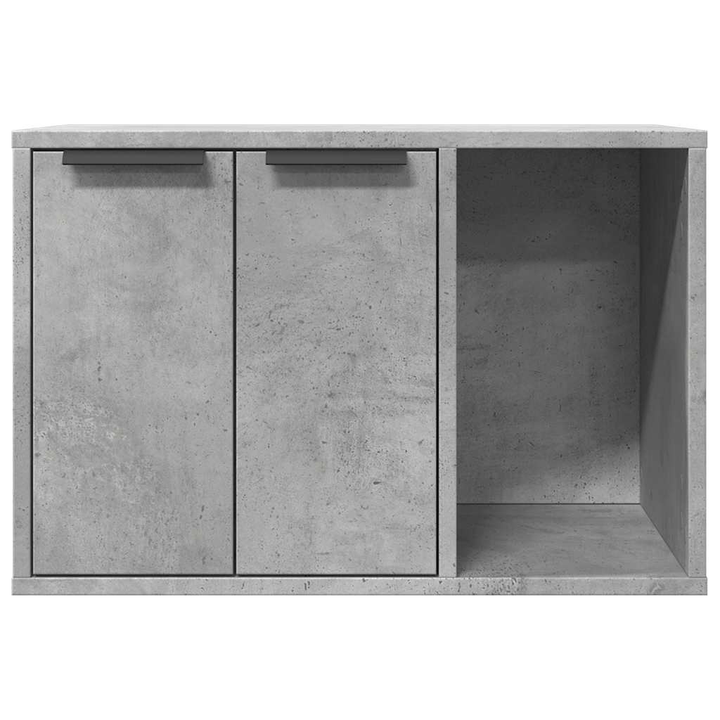 Cat Litter Box Enclosure Concrete Grey 60x40x40 cm Engineered Wood